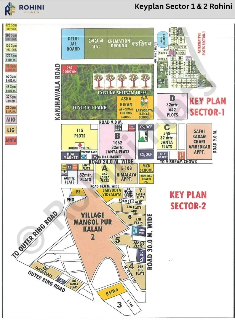 Layout Plan of Rohini Sector 2