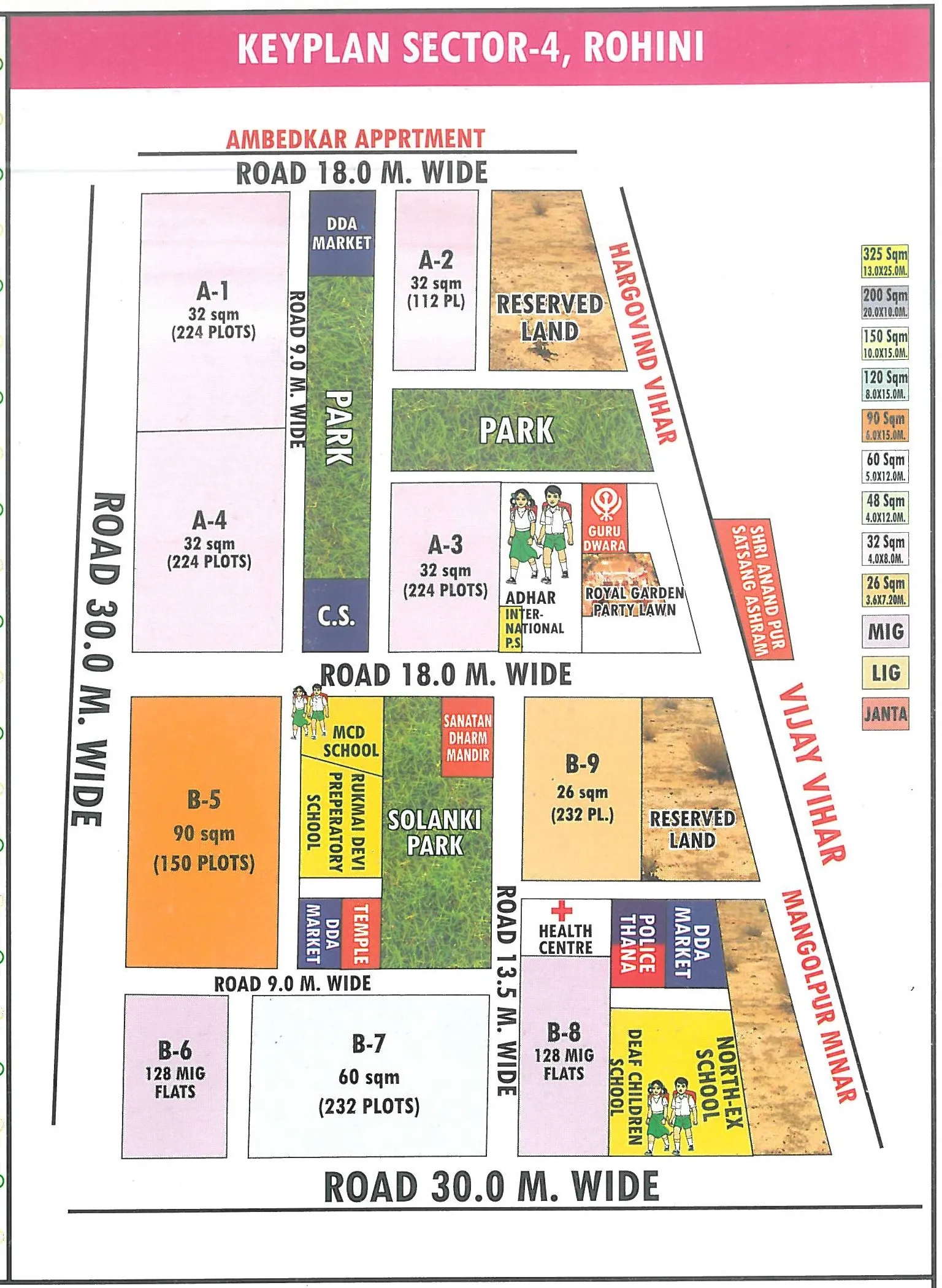 Layout Plan of Rohini Sector 4