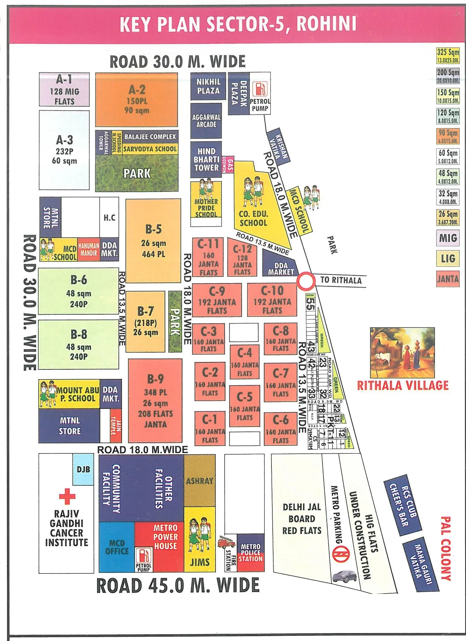 Layout Plan of Rohini Sector 5